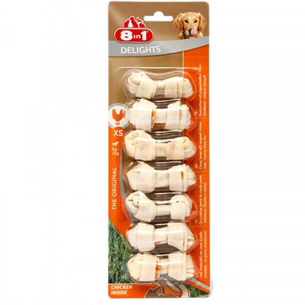 8in1 XS Delights Chicken Bone | Düğümlü Köpek Çiğneme Kemiği