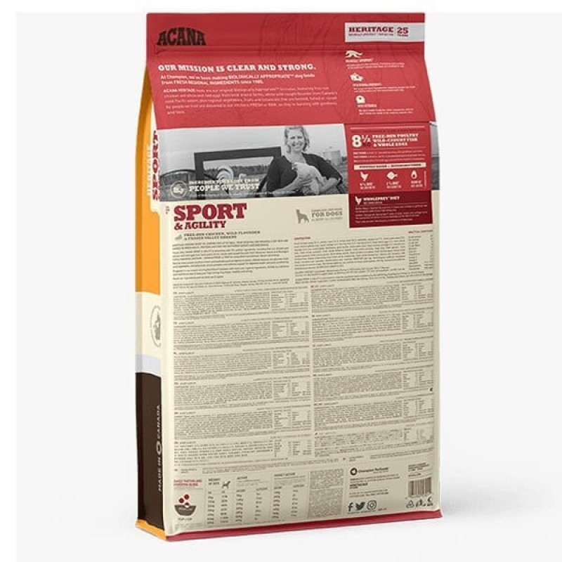 Acana Sport & Agility Recipe 11.4 Kg | Tahılsız Köpek Kuru Maması