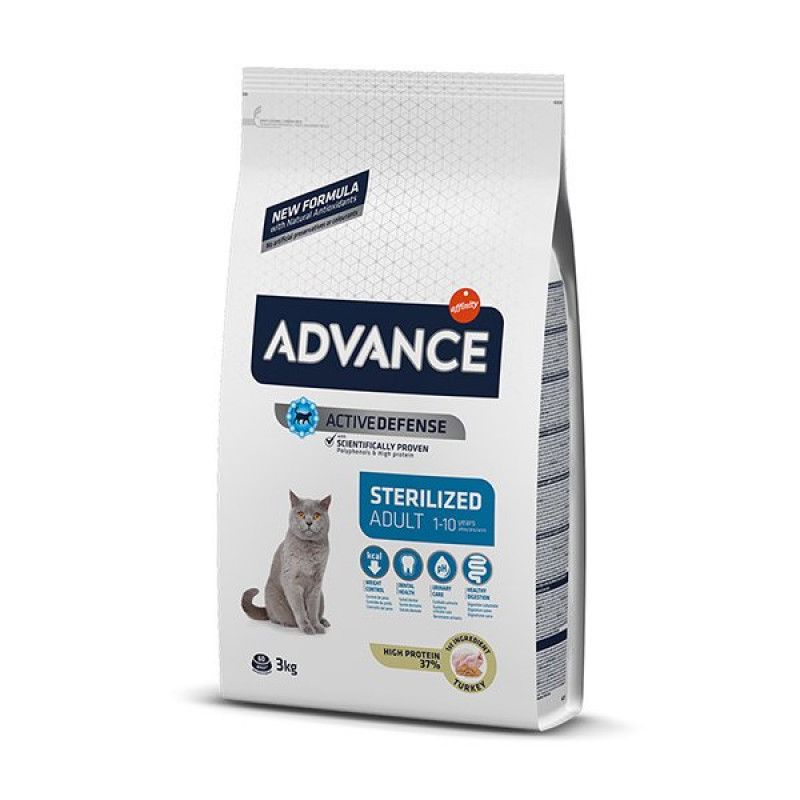 Advance 3 Kg Sterilised Hindili Kısırlaştırılmış Yetişkin | Kısırlaştırılmış Kedi Maması Advance 3 Kg Sterilised Hindili Kısırlaştırılmış Yetişkin | Kısırlaştırılmış Kedi Maması