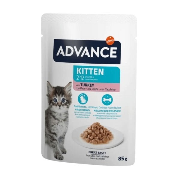Advance Hindi Etli Pouch Konserve Yavru Kedi Maması 85 Gr | Yavru Kedi Maması