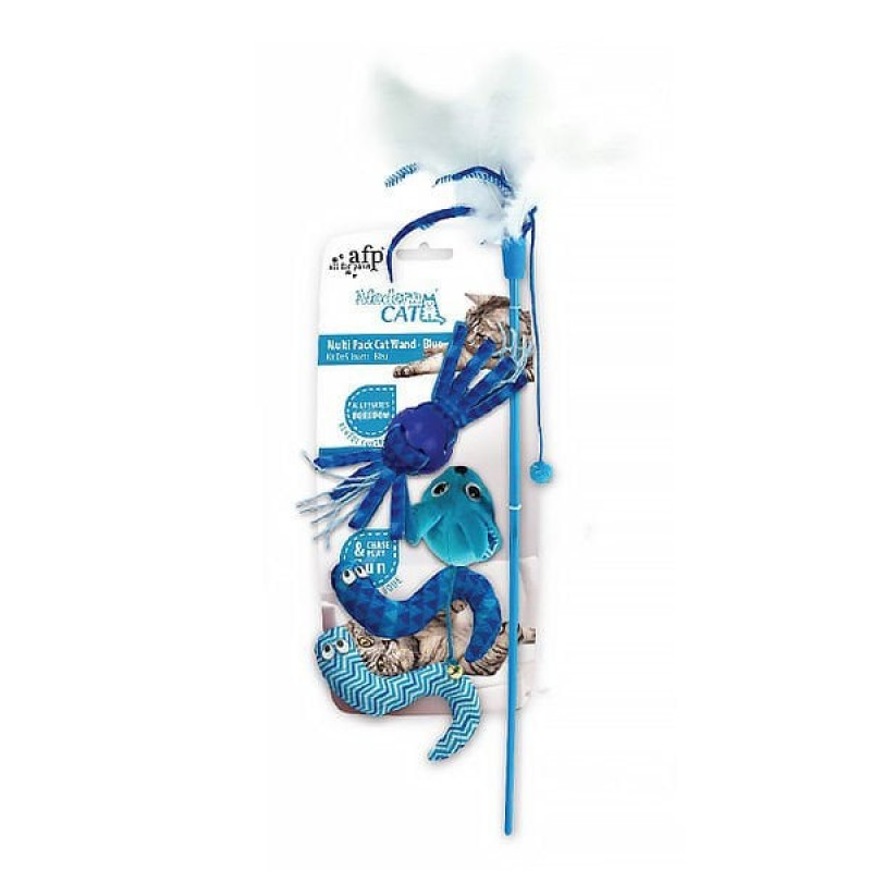 Afp 5 Oyuncaklı Peluş Olta Mavi | Kedi Oltası Afp 5 Oyuncaklı Peluş Olta Mavi | Kedi Oltası