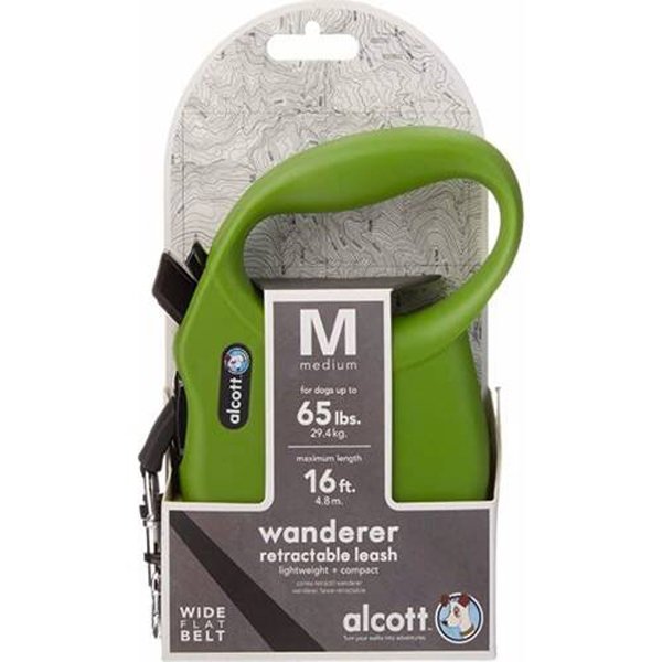 Alcott 5M Wanderer Otomatik Şerit Gezdirme Tasması (M) Yeşil | Köpek Gezdirme Tasması