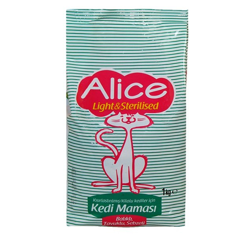 Alice 1 Kg Light Kısırlaştırılmış Somon Ve Karidesli Yetişkin | Somonlu Kedi Kuru Maması Alice 1 Kg Light Kısırlaştırılmış Somon Ve Karidesli Yetişkin | Somonlu Kedi Kuru Maması