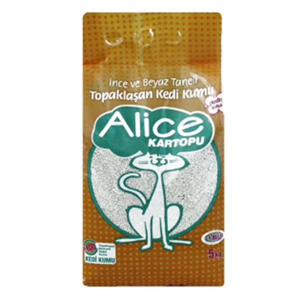 Alice 5 Kg Pudra Kokulu İnce Taneli Kedi Kumu | Doğal Kedi Kumu
