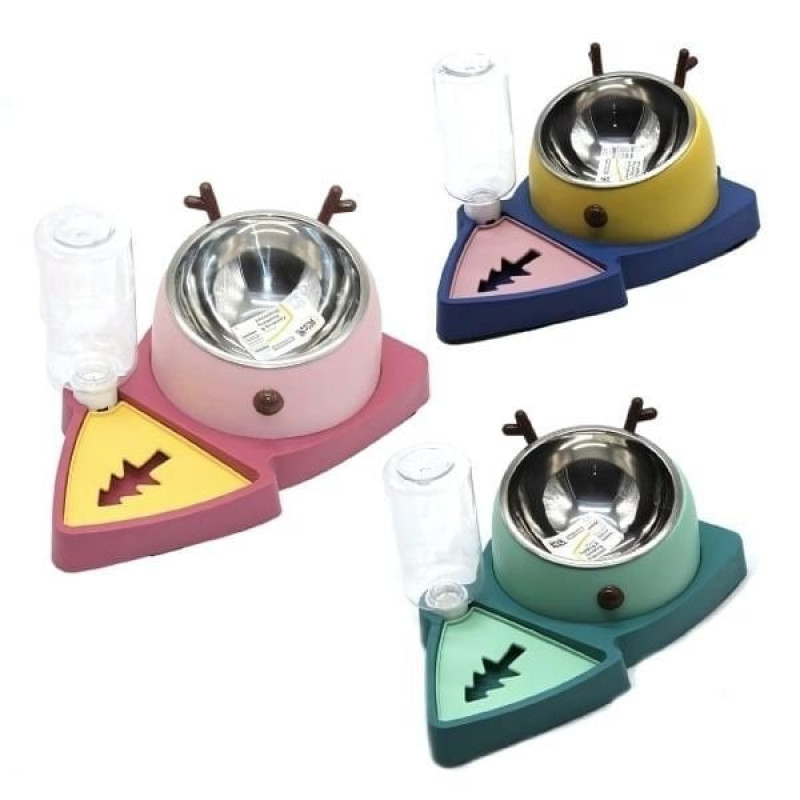 Ally Paws Single İkili Kedi ve Köpek Mama ve Su Kabı 400Ml +320 Ml | Hazenli Mama Ve Su Kabı