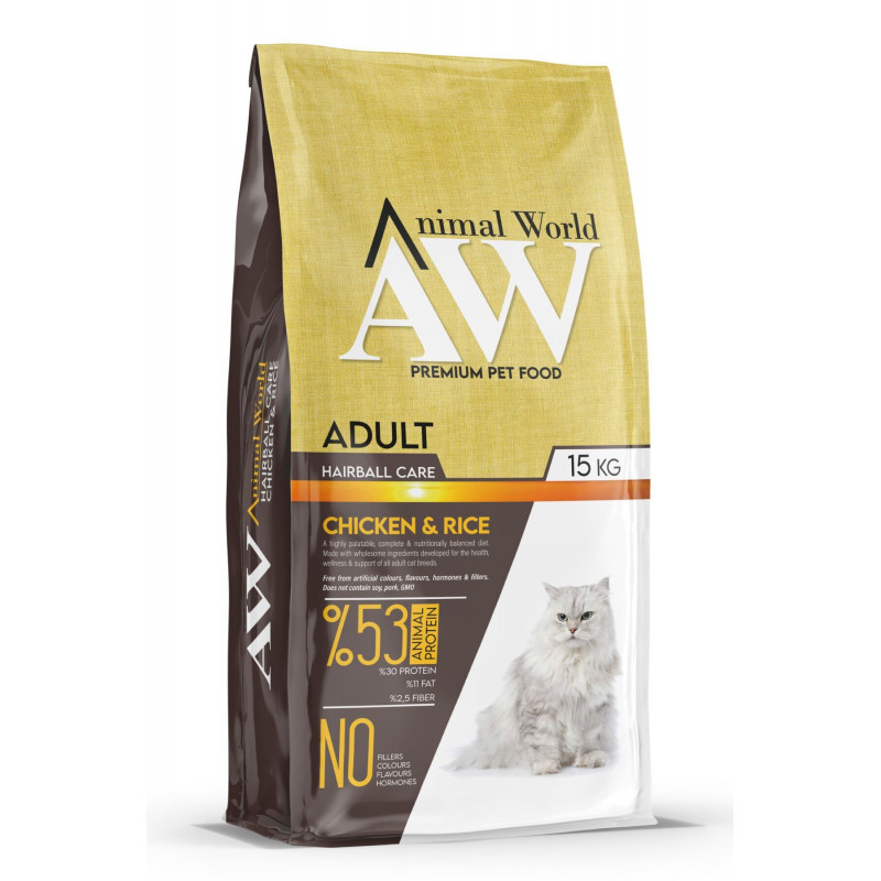 Animal World 15 Kg Premium Tüy Yumağı Önleyici Tavuklu Yetişkin | Yetişkin Kuru Kedi Maması Animal World 15 Kg Premium Tüy Yumağı Önleyici Tavuklu Yetişkin | Yetişkin Kuru Kedi Maması