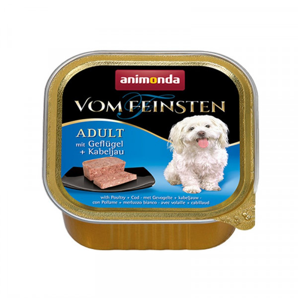 Animonda 150 Gr Vom Feinsten Adult Kümes Hayvanlı + Morina Balıklı | Yetişkin Köpek Konserve Maması