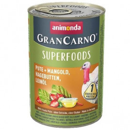 400 Gr Gran Carno Superfood Hindi + Pazı, Kuşburnu, Keten Tohumu Yağı | Yetişkin Köpek Konserve Maması 400 Gr Gran Carno Superfood Hindi + Pazı, Kuşburnu, Keten Tohumu Yağı | Yetişkin Köpek Konserve Maması