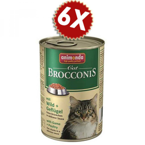 Animonda 6 Adet Brocconis Av & Kümes Hayvanlı 400 Gr | Yetişkin Kedi Maması