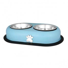 12 Cm Patı Desenli İkili Çelik Mama Kabı | İkili Mama Ve Su Kabı 12 Cm Patı Desenli İkili Çelik Mama Kabı | İkili Mama Ve Su Kabı