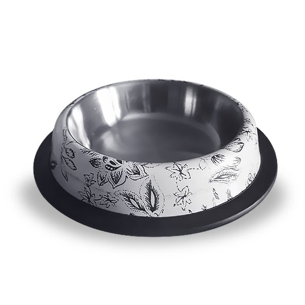 Ankur Asbtf 32 Oz 25,5 Cm Desenli Çelik Oval Mama Kabı | Dekoratif Mama Ve Su Kabı