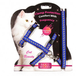 Milano Reflektörlü Göğüs Tasması Mavi | Kedi Göğüs Tasması