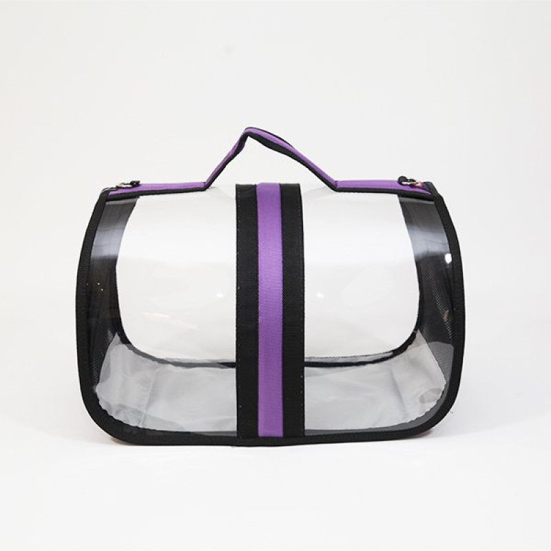 Bacco Milano Şeffaf Taşıma Çantası Mor | Köpek Taşıma Çantası Ve Kafes