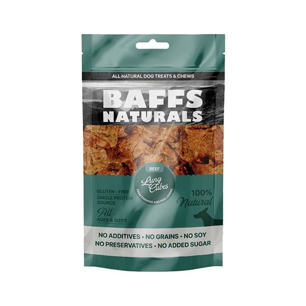 Baffs Naturals 100 Gr Lung Cubes Biftek | Köpek Atıştırmalık Ödül Maması