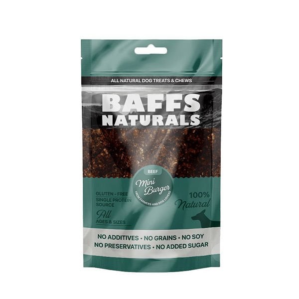 Baffs Naturals 100 Gr Mini Burger Biftek | Köpek Atıştırmalık Ödül Maması