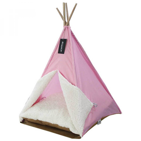 Bedspet 60x60x80 Cm Büyük Kedi-Köpek Çadırı Pembe | Yuvalı Köpek Yatağı