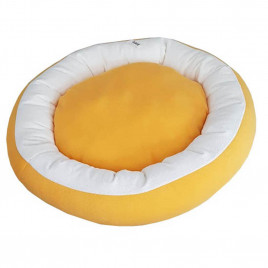 Simit Yatak Sarı-Beyaz | Kumaş Köpek Yatağı Simit Yatak Sarı-Beyaz | Kumaş Köpek Yatağı