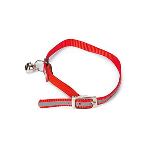 Beeztees 10x32.5 Cm Reflektörlü Zilli Boyun Tasması Kırmızı | Kedi Boyun Tasması