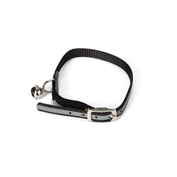 Beeztees 10x32.5 Cm Reflektörlü Zilli Boyun Tasması Siyah | Kedi Boyun Tasması