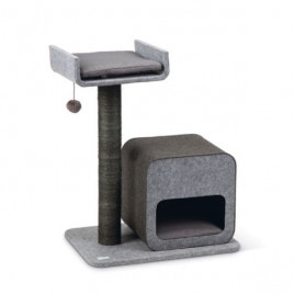 Oyun Evi 60x40x77 Cm Kedi Tırmalama Direği Gri