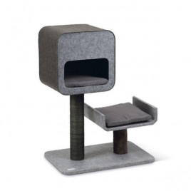 Oyun Evi 60x40x82 Cm Yataklı Kedi Tırmalama Direği Gri