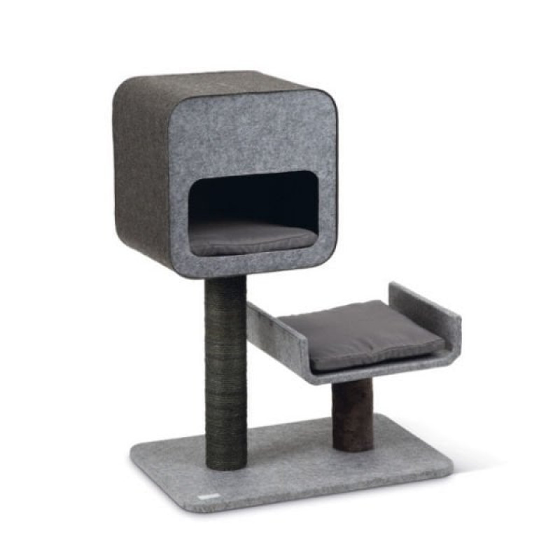 Beeztees Oyun Evi 60x40x82 Cm Yataklı Kedi Tırmalama Direği Gri Beeztees Oyun Evi 60x40x82 Cm Yataklı Kedi Tırmalama Direği Gri