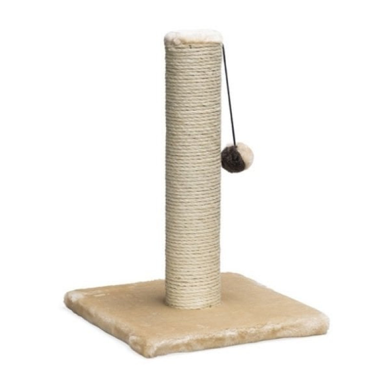 Beeztees Peluş Top Oyuncaklı Kedi Tırmalama Direği 30x30x45 Cm Bej Beeztees Peluş Top Oyuncaklı Kedi Tırmalama Direği 30x30x45 Cm Bej