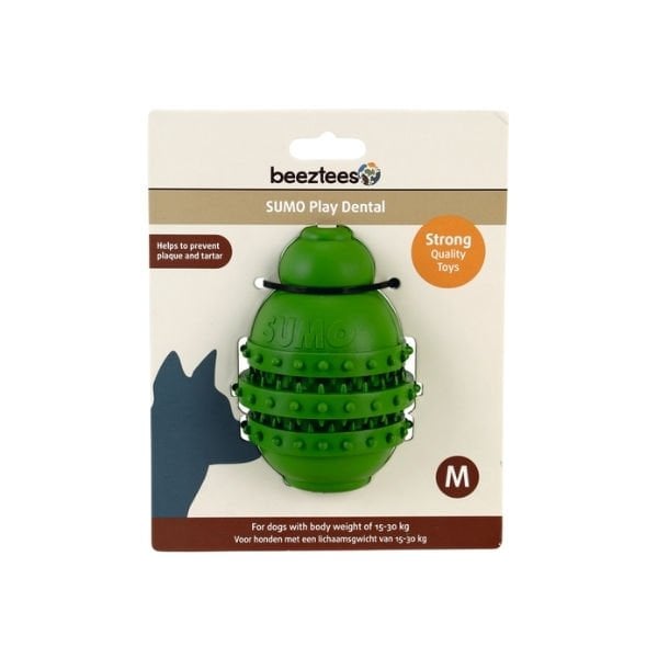 Beeztees Sumo 12 Cm Ödül Hazneli Kauçuk Köpek Diş Çiğneme Oyuncağı Medium Yeşil 