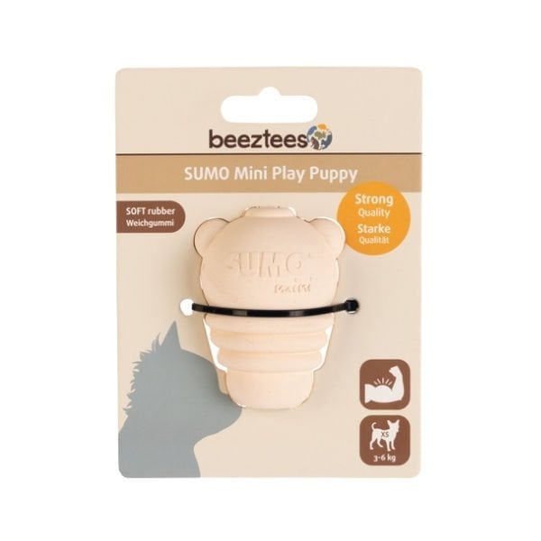 Beeztees Sumo 7 Cm Mini Kauçuk Yavru Köpek Diş Oyuncağı Xsmall Krem 