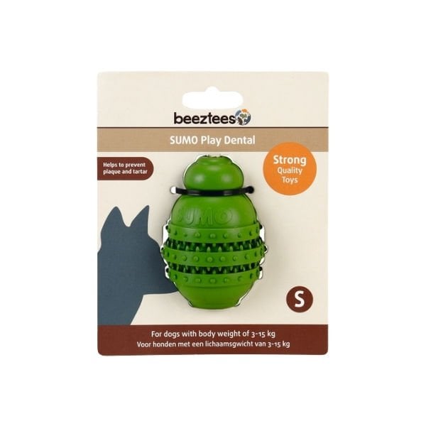 Beeztees Sumo 8 Cm Ödül Hazneli Kauçuk Köpek Diş Oyuncağı Small Yeşil 