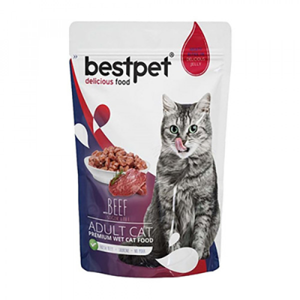 Best Pet 85 Gr Sığır Etli Yetişkin Kedi Pouch Konserve | Sığır Etli Yaş Kedi Maması