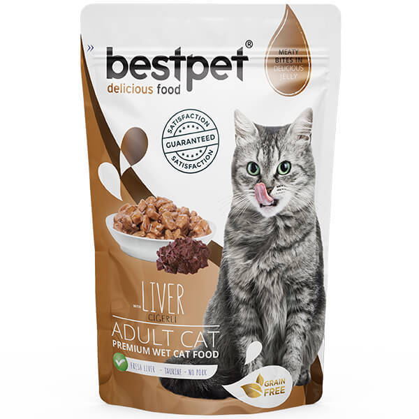 BestPet 85 Gr Adult Jelly Pouch Ciğerli 