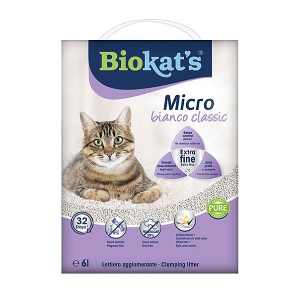 Biokats 6 Lt Micro Bianco Classic | Doğal Kedi Kumu