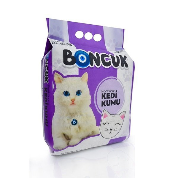 Boncuk 10 Lt Lavanta Kokulu İnce Taneli Topaklanan Kedi Kumu | Doğal Kedi Kumu