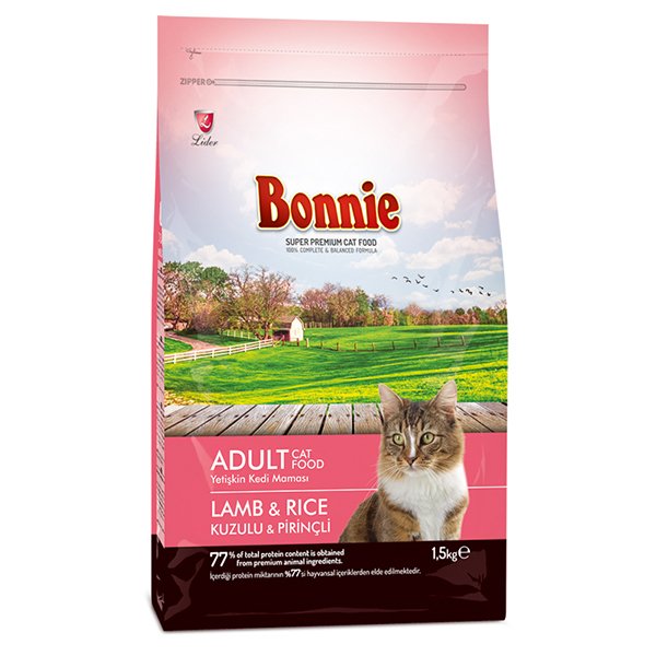 Bonnie 1,5 Kg Kuzulu ve Pirinçli | Yetişkin Kuru Kedi Maması