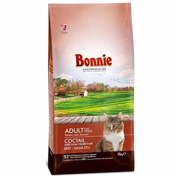 Bonnie 15 Kg Adult Multicolor Coctail Sığır | Sığır Etli Kuru Kedi Maması