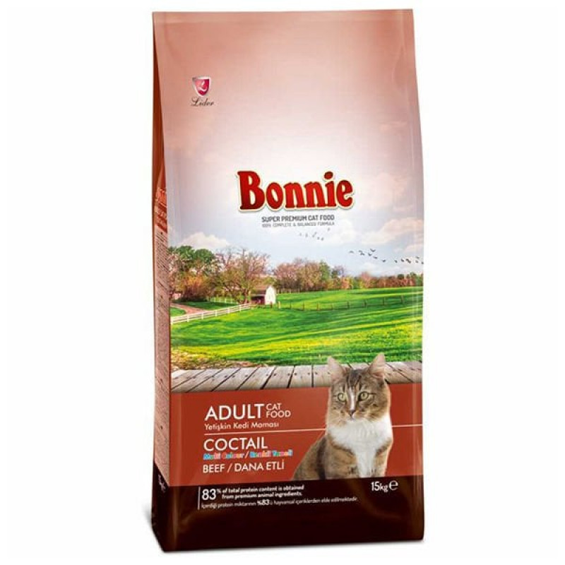 Bonnie 15 Kg Adult Multicolor Coctail Sığır | Sığır Etli Kuru Kedi Maması Bonnie 15 Kg Adult Multicolor Coctail Sığır | Sığır Etli Kuru Kedi Maması