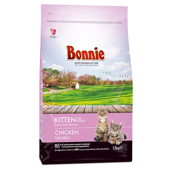 Bonnie Kitten Tavuklu Yavru Kedi Maması 1,5 Kg | Yavru Kedi Kuru Maması