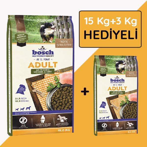 Bosch 15+3 Kg Adult Poultry Glutensiz Kümes Hayvanı Köpek Maması g | Köpek Özel Kuru Mama