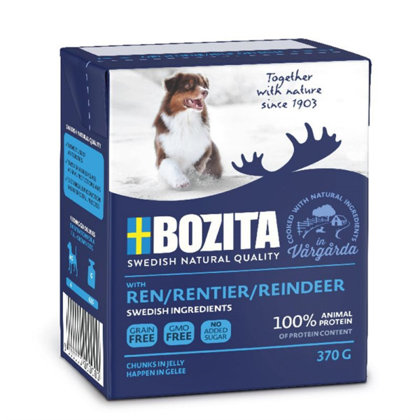 Bozita 370 Gr Chunks In Jelly Ren Geyiği Etli | Yetişkin Köpek Konserve Maması