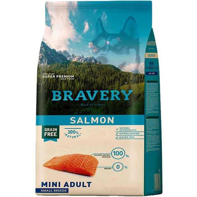 Bravery 7 Kg Küçük Irk Somonlu Tahılsız Yetişkin | Tahılsız Köpek Kuru Maması Bravery 7 Kg Küçük Irk Somonlu Tahılsız Yetişkin | Tahılsız Köpek Kuru Maması