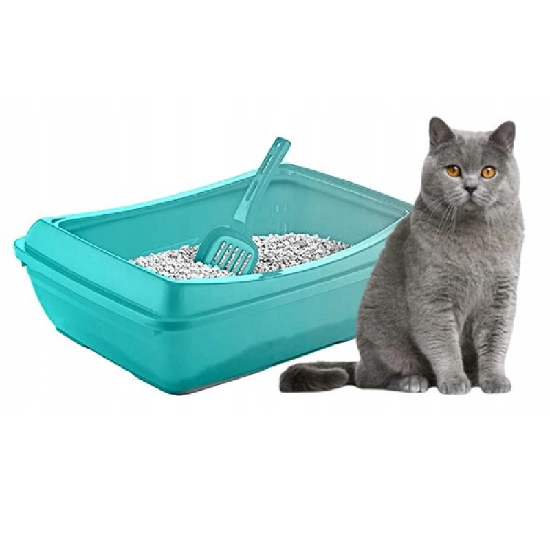 Brezza 49x37.5x15 Cm Açık Tuvalet Mavi | Açık Kedi Tuvaleti