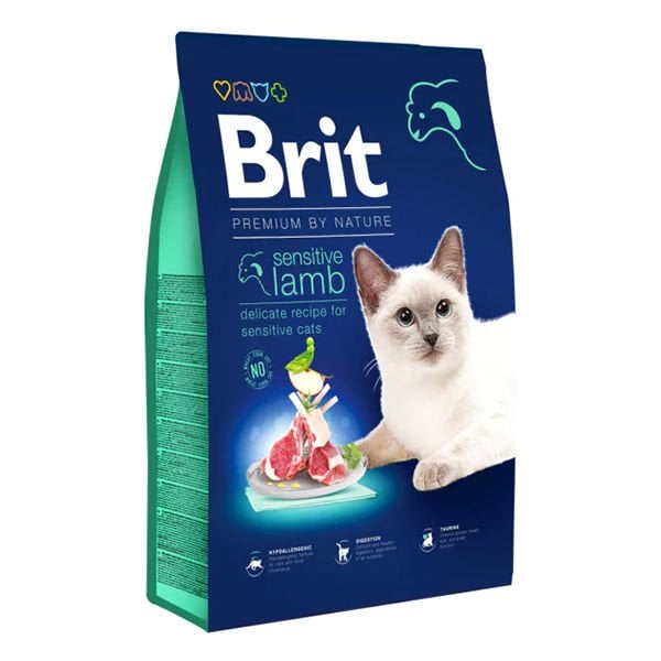 Brit 8 kg Premium By Nature Hassas Kediler için Kuzu Etli | Yetişkin Kuru Kedi Maması