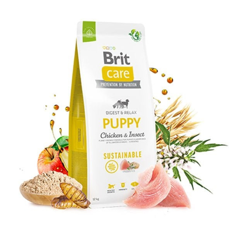Brit Care 12 Kg Sustainable Puppy Tavuk Ve Böcek | Köpek Özel Kuru Mama