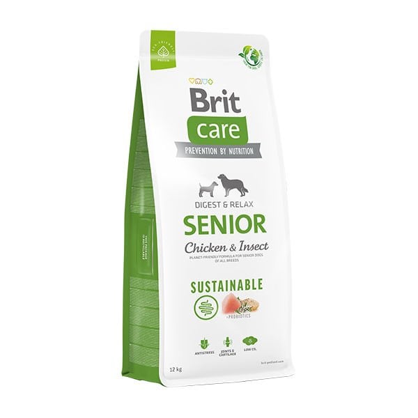 Brit Care 12 Kg Sustainable Senior Tavuk ve Böcek | Köpek Özel Kuru Mama