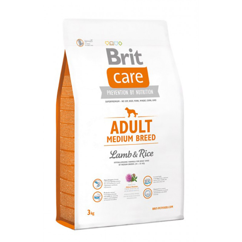Brit Care 3 Kg Adult Medium Breed Lamb & Rice | Köpek Özel Kuru Mama Brit Care 3 Kg Adult Medium Breed Lamb & Rice | Köpek Özel Kuru Mama