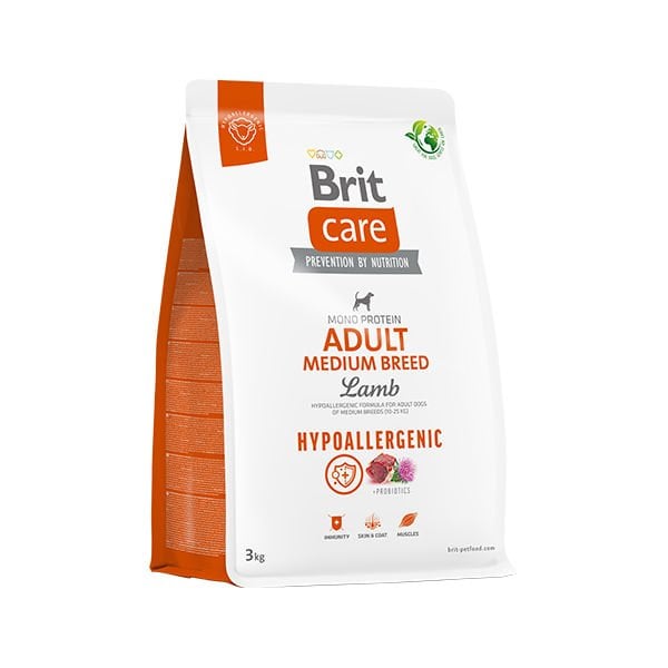 Brit Care 3 Kg Hypoallergenic Adult Medium Kuzu | Yetişkin Köpek Kuru Maması