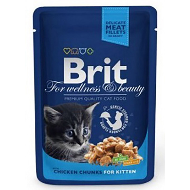 Brit Premium 100 Gr Cat Pouches Chicken Chunks for Kitten | Yavru Kedi Maması Brit Premium 100 Gr Cat Pouches Chicken Chunks for Kitten | Yavru Kedi Maması