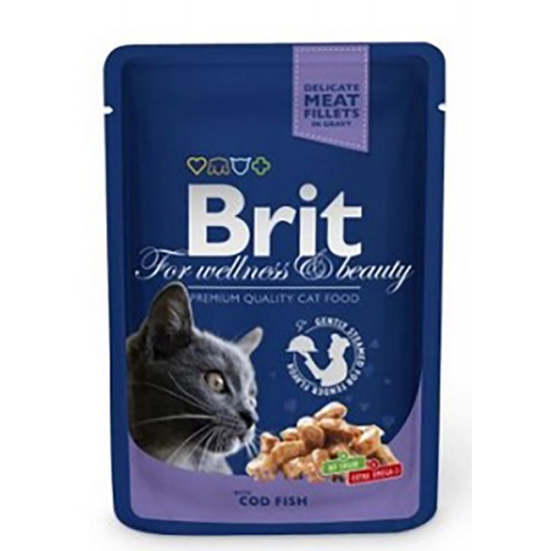 Brit Premium 100 Gr Cat Pouches with Cod Fish | Yetişkin Kedi Maması Brit Premium 100 Gr Cat Pouches with Cod Fish | Yetişkin Kedi Maması