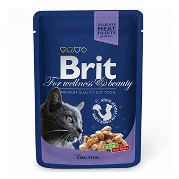Brit Premium 6 Adet Cat Pouches with Cod Fish 100 Gr | Yetişkin Kedi Maması